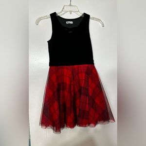 EPIC THREADS Big Girls Holiday Velvet & Plaid Dress Large Worn Once